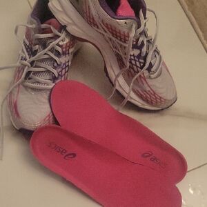 ASICS Women's Athletic Shoes - Gray with Pink Highlights